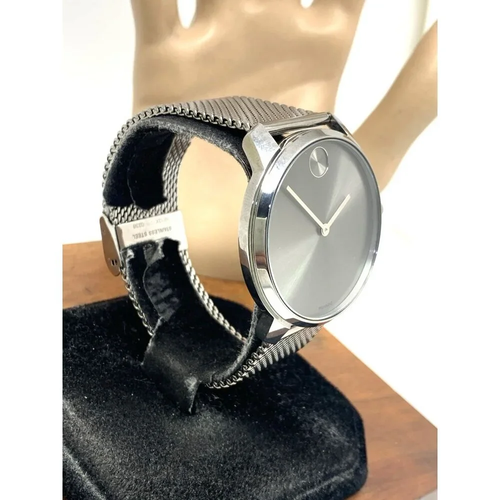 Movado Men's Watch 3600599 Bold Swiss Quartz Gray Dial Gunmetal Steel Band 42mm